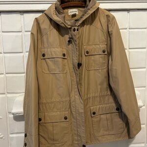 Tan Hooded Jacket with Pockets